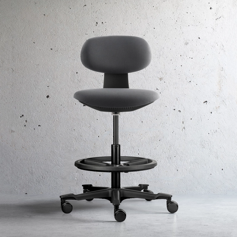 SILLA OFICINA FORM OFFICE METAL GRIS BURO CAJERO OSCURO - 2