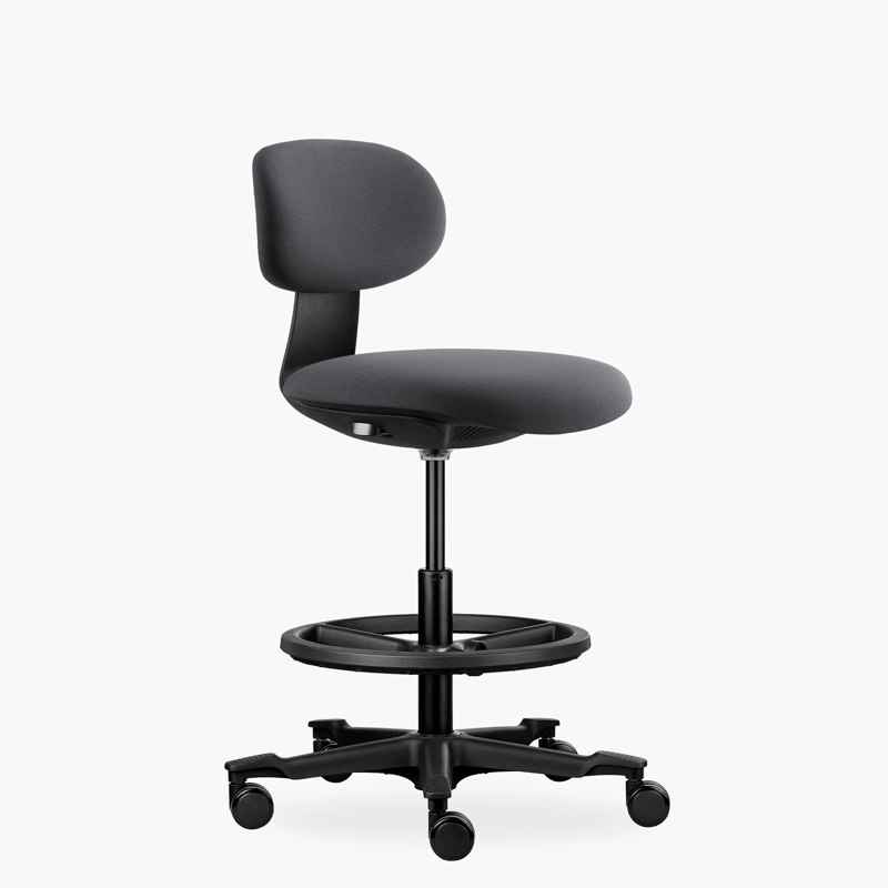 SILLA OFICINA FORM OFFICE METAL GRIS BURO CAJERO OSCURO - 3