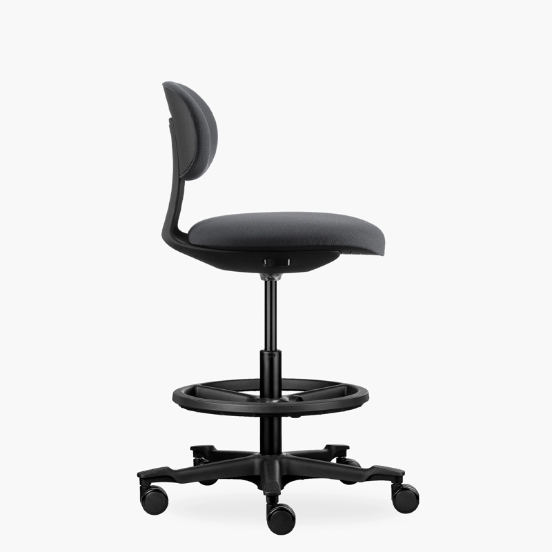 SILLA OFICINA FORM OFFICE METAL GRIS BURO CAJERO OSCURO - 4