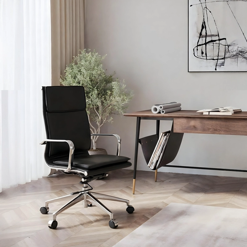 SILLA EJECUTIVA FORM OFFICE ALUMINIO NEGRO CLASSIC ALTA - 2