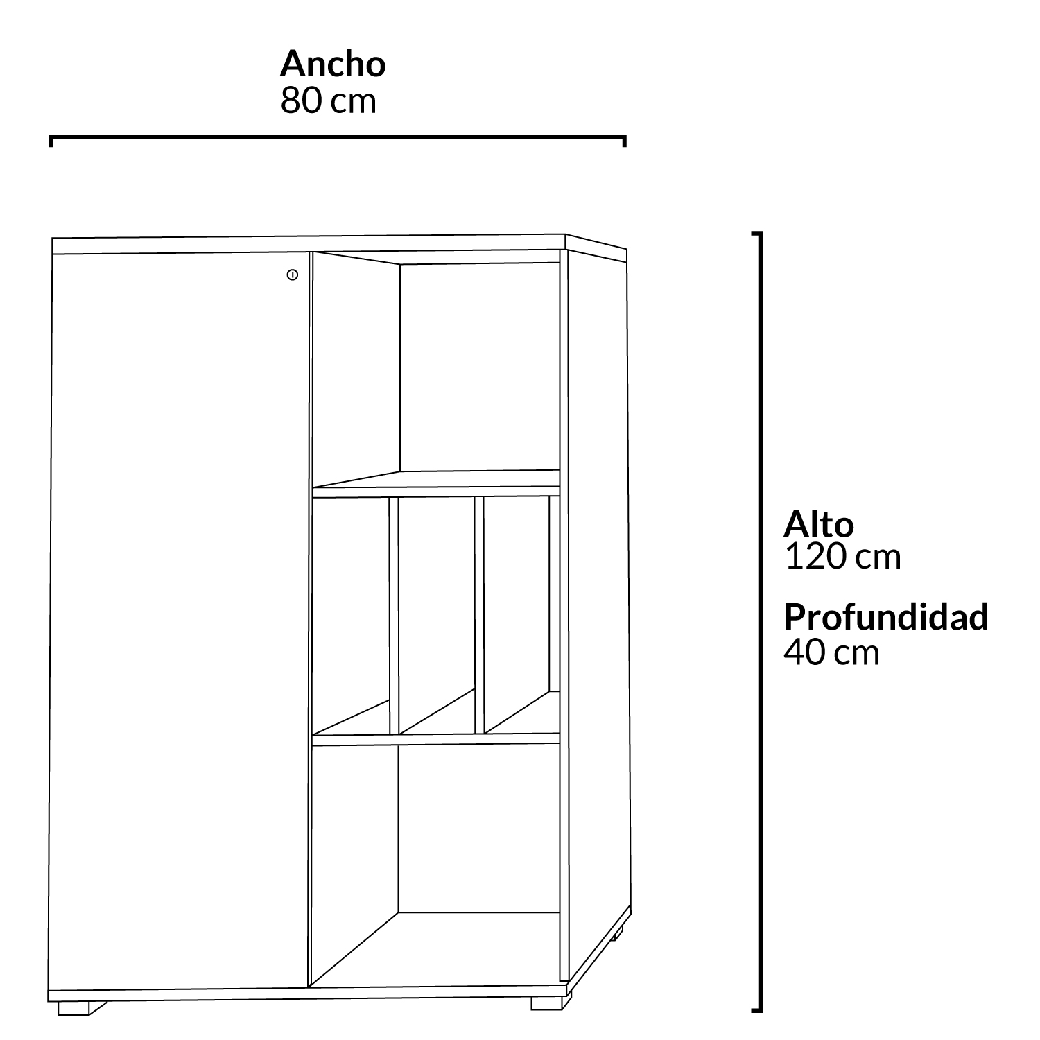 GABINETE FORM OFFICE MADERA 1 PUERTA OFICINA MEDIO CON LIBRERO - 4
