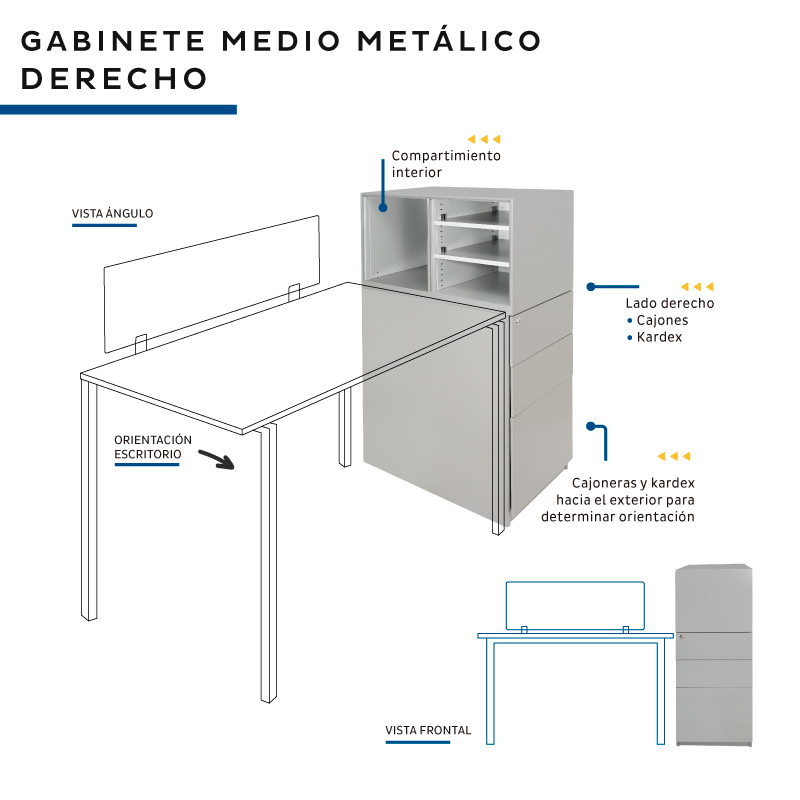 GABINETE OFICINA MEDIO METALICO 39X60X110 DER - 4