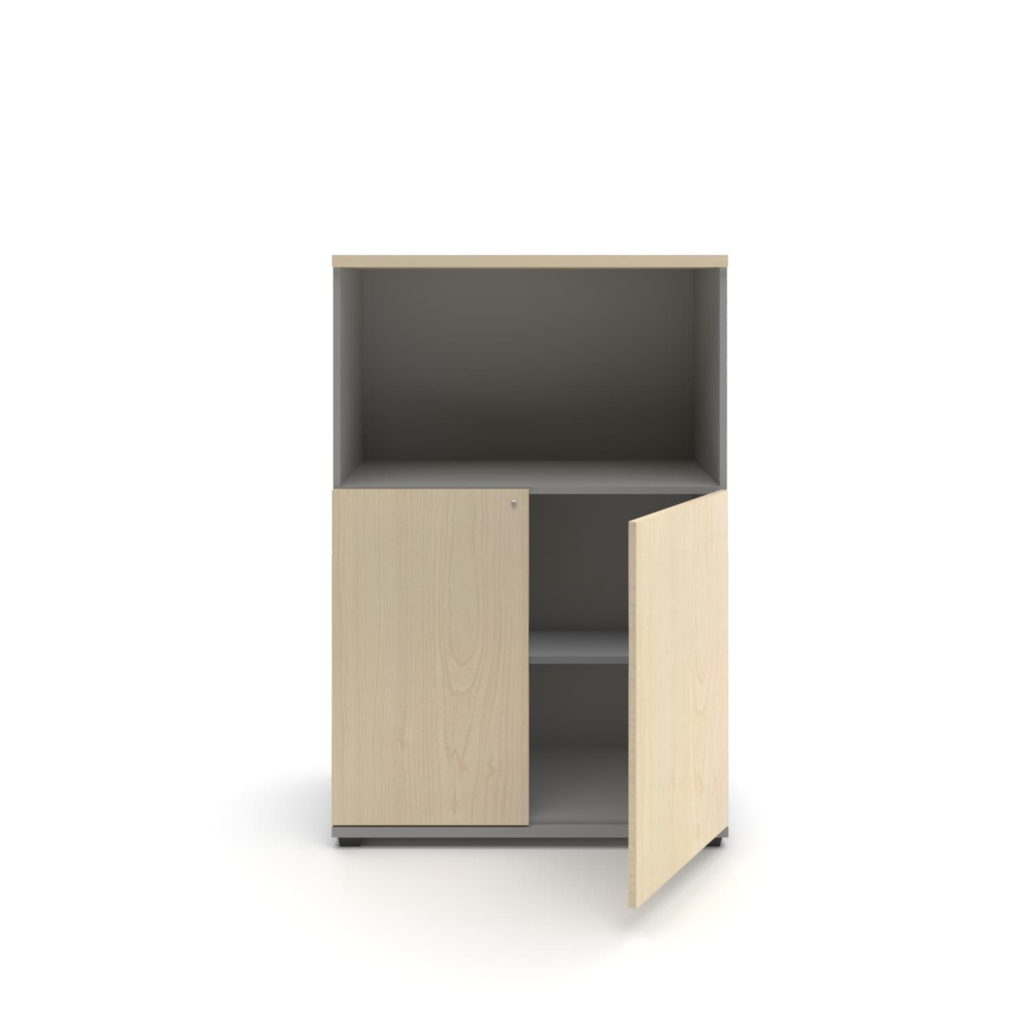 GABINETE FORM OFFICE MADERA 2 PUERTAS OFICINA MEDIO CON LIBRERO - 1