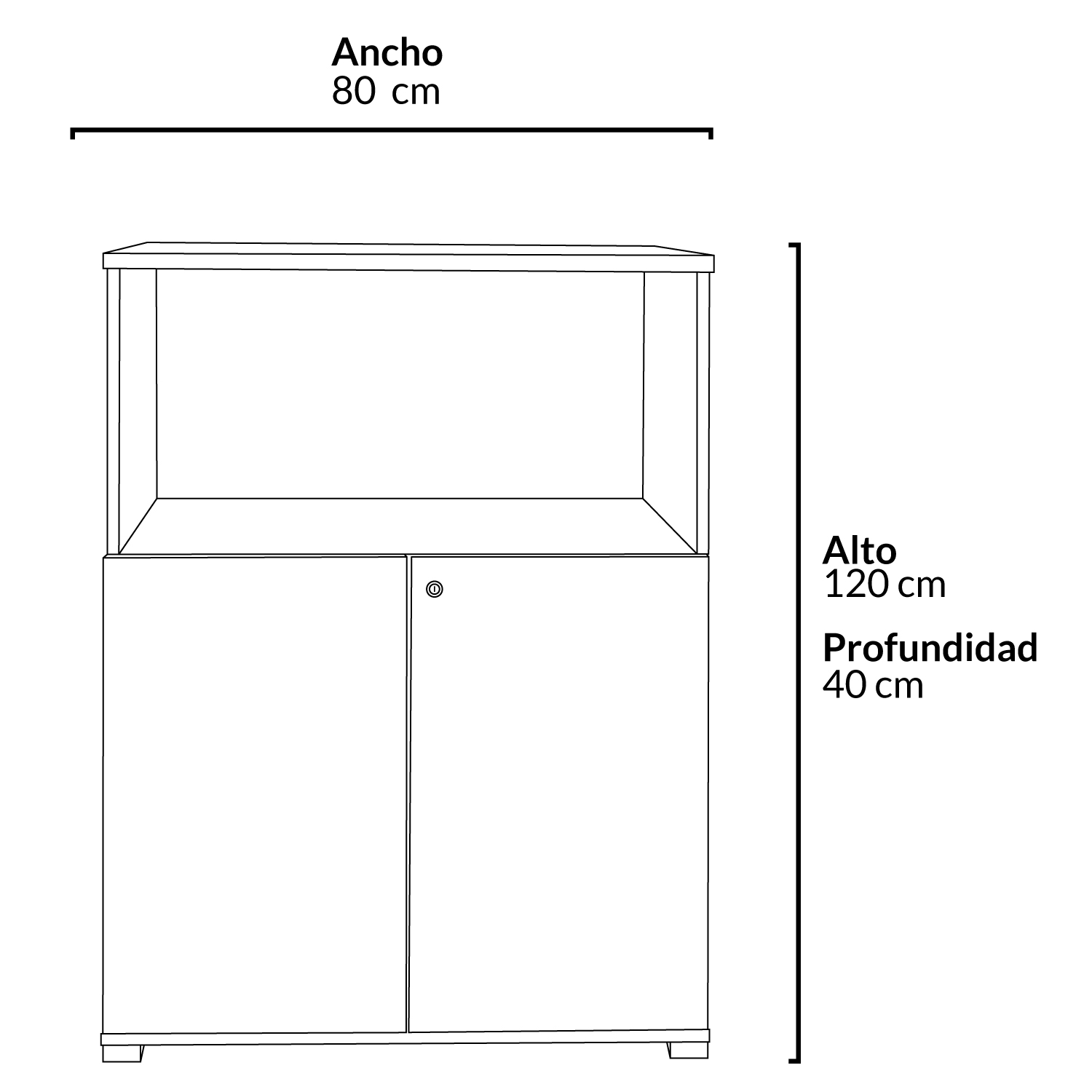 GABINETE FORM OFFICE MADERA 2 PUERTAS OFICINA MEDIO CON LIBRERO - 4