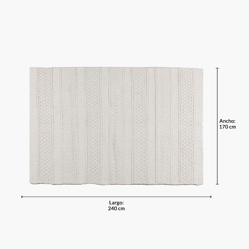 ALFOMBRA ALGODON BARTOLOME 170X240 BLANCO FORM - 5