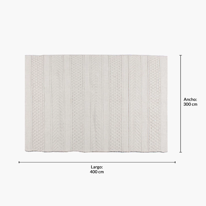 ALFOMBRA FORM DESIGN ALGODON BARTOLOME BLANCO NATURAL 300 X 400 CM - 5