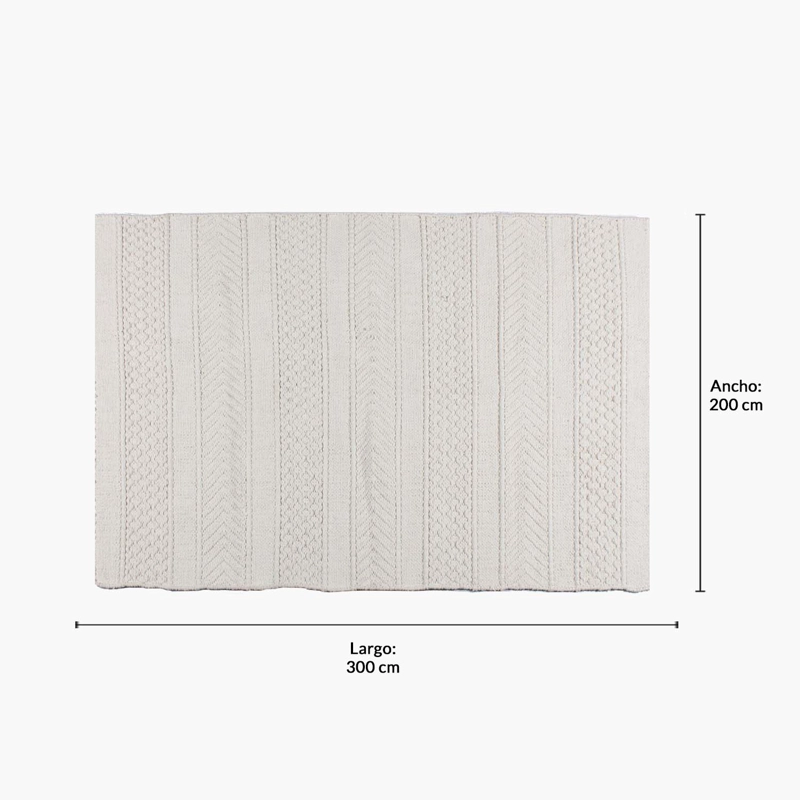 ALFOMBRA ALGODON BARTOLOME 200X300 BLANCO FORM - 5