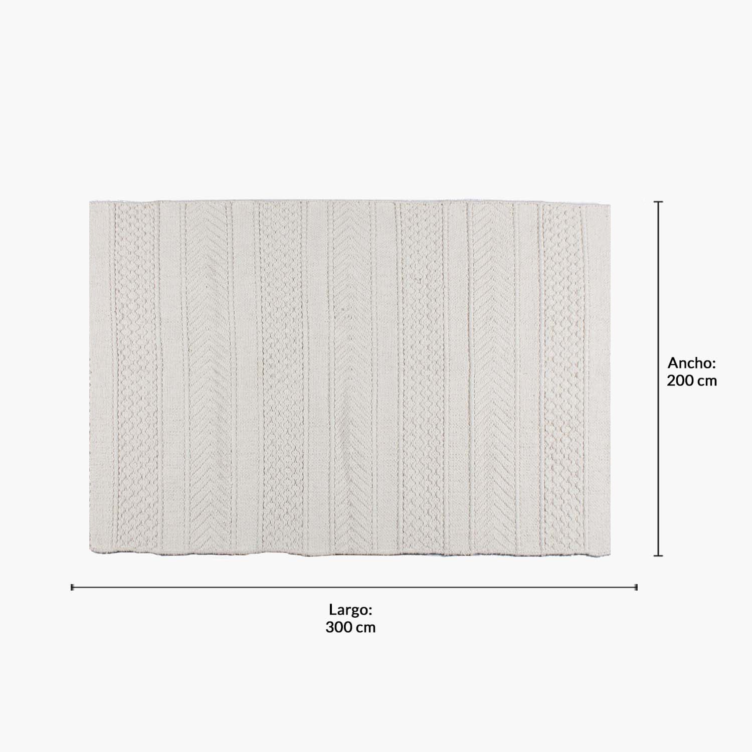 ALFOMBRA ALGODON BARTOLOME 200X300 BLANCO FORM - 5