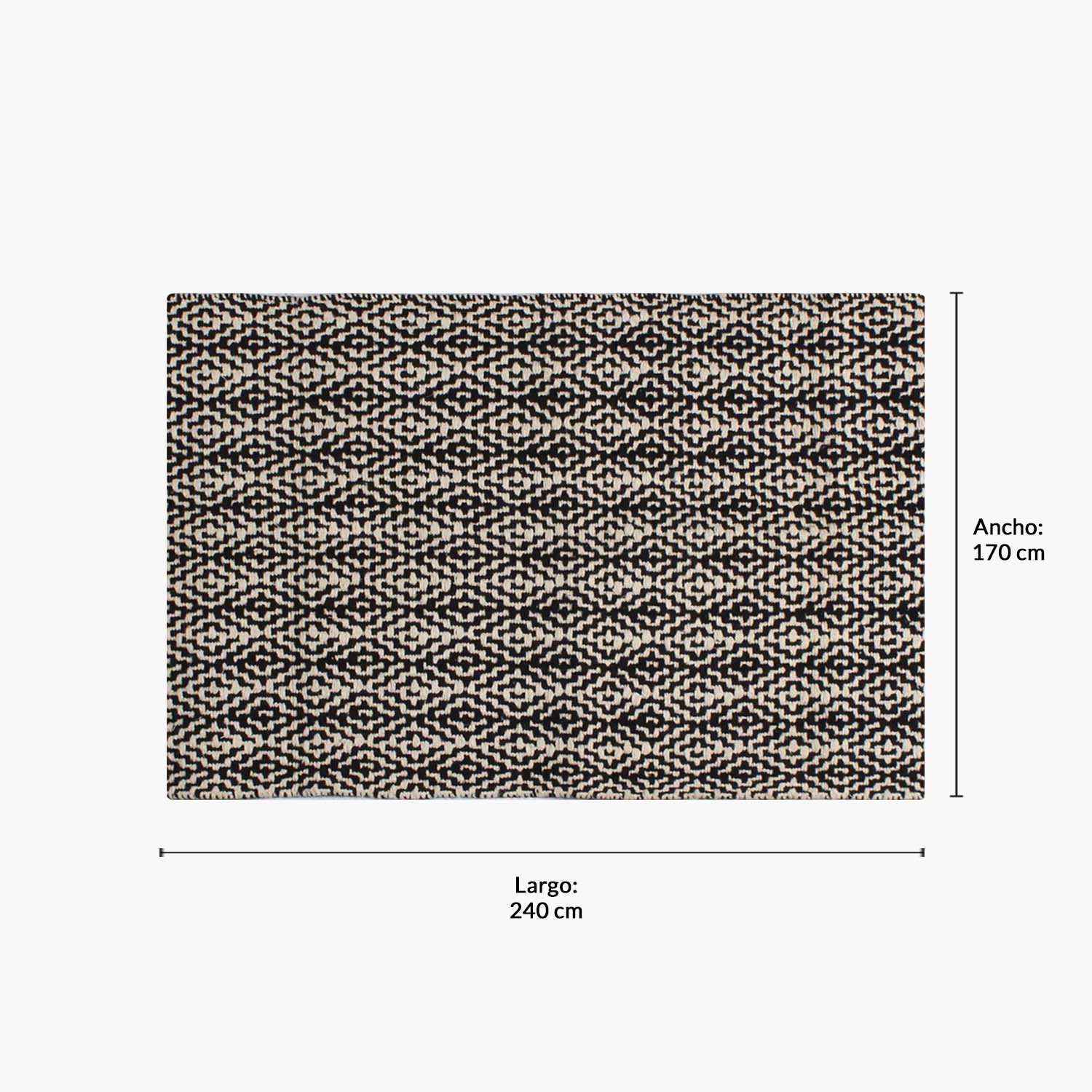 ALFOMBRA FORM DESIGN ALGODON NEPAL NEGRO NATURAL 170 X 240 CM - 5
