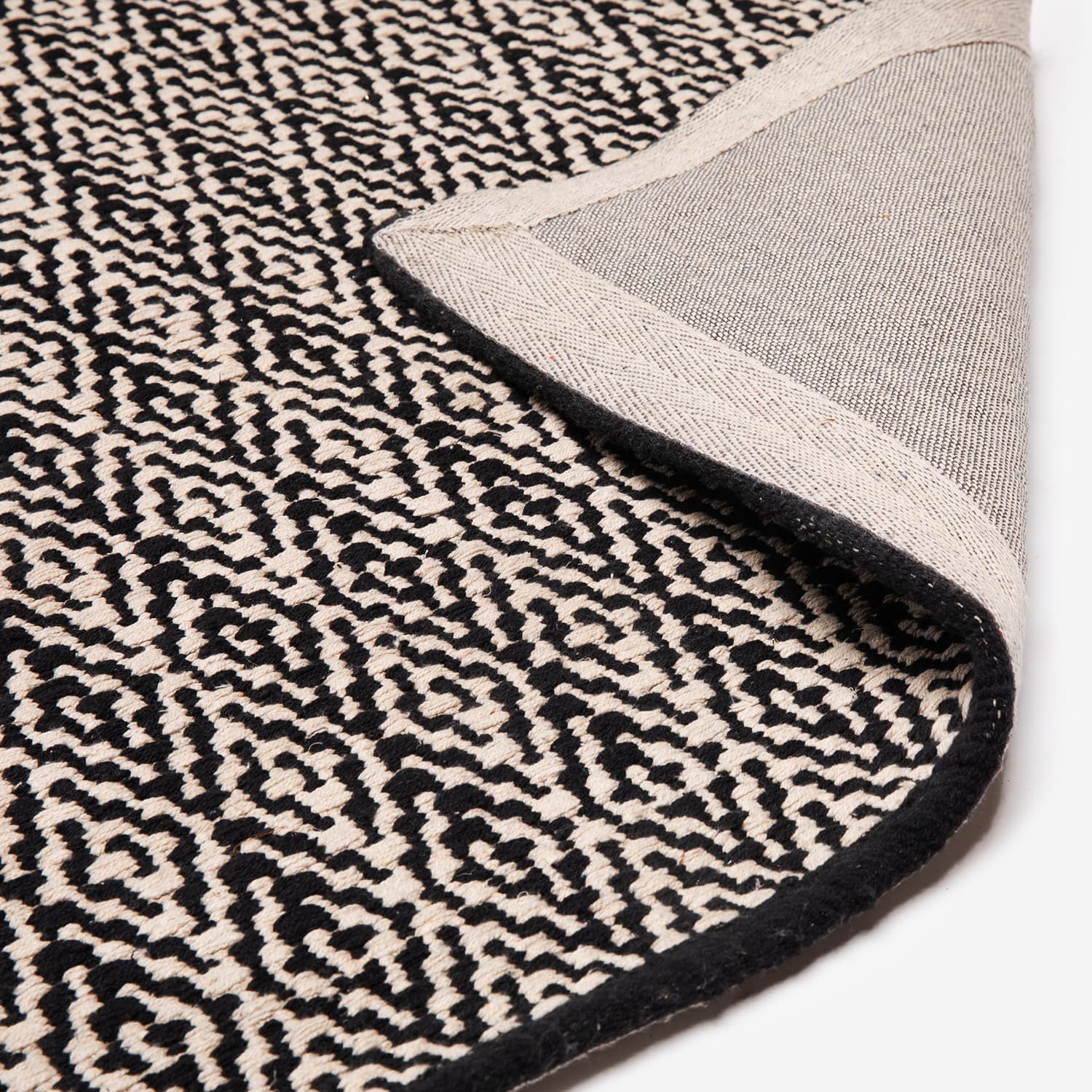 ALFOMBRA FORM DESIGN ALGODON NEPAL NEGRO NATURAL 200 X 300 CM - 1
