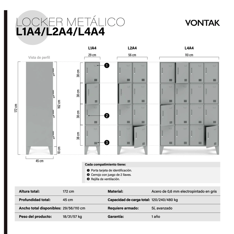 LOCKER METALICO L1A4 FORM - 3