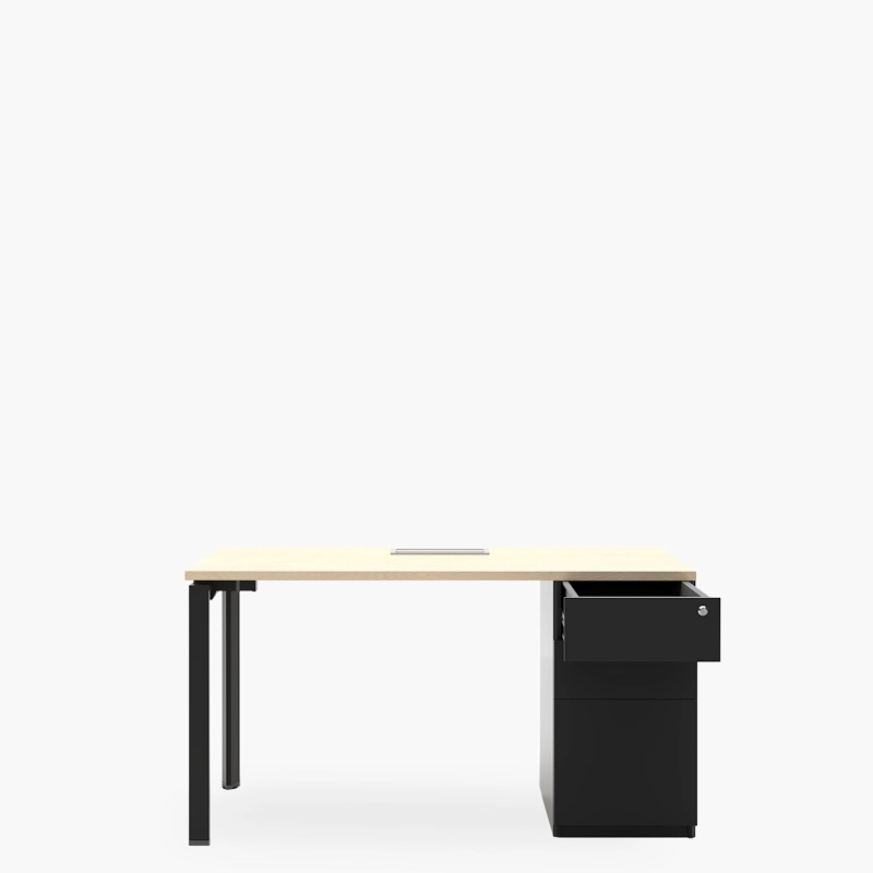 ESCRITORIO NEO CON PASACABLES 140X60 CON CAJONERA METALICA - 1