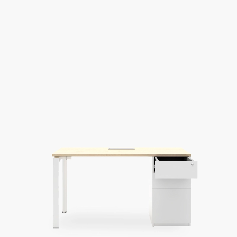 ESCRITORIO NEO CON PASACABLES 140X60 CON CAJONERA METALICA - 1