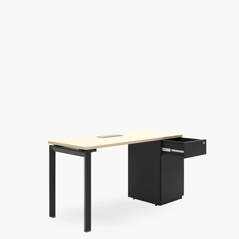 ESCRITORIO NEO CON PASACABLES 140X60 CON CAJONERA METALICA - 2