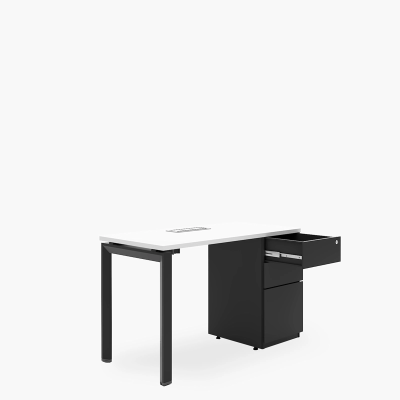 ESCRITORIO NEO CON PASACABLES 120X60 CON CAJONERA METALICA - 2