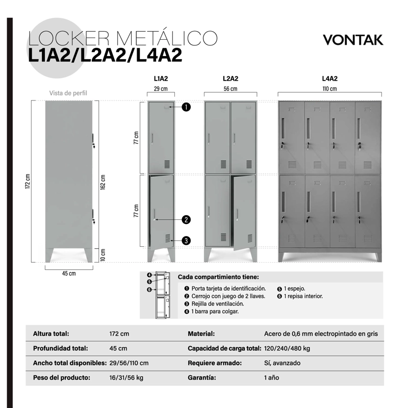 LOCKER METALICO L2A2 FORM - 3