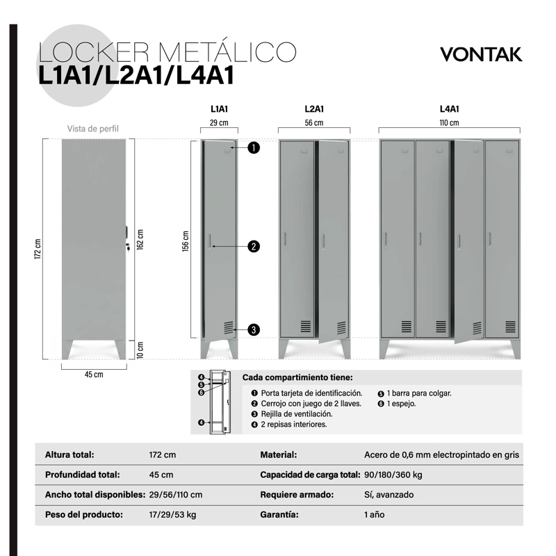 LOCKER METALICO L1A1 FORM - 3