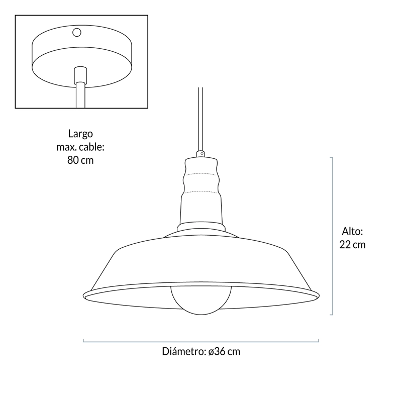 LAMPARA DE COLGAR ISI NEGRO FORM - 8