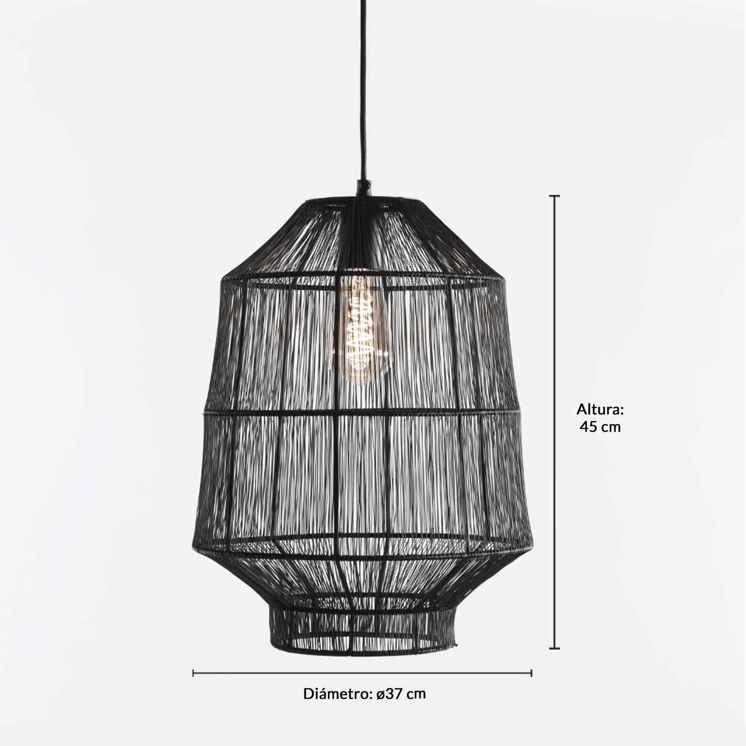 LAMPARA DE COLGAR CHENNAI L NEGRO FORM - 7