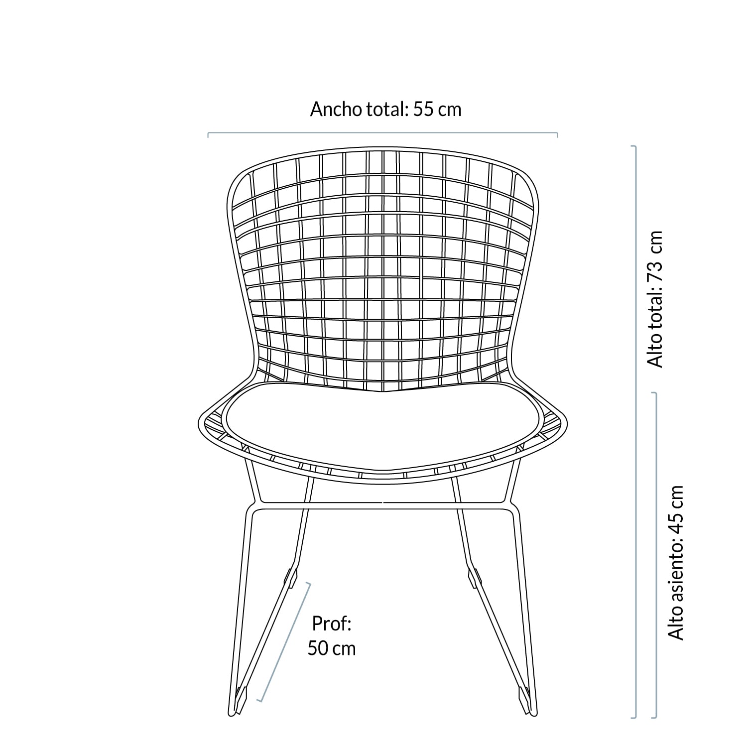 SILLA FORM DESIGN BERTOIA 1 CUERPO NEGRO - 4