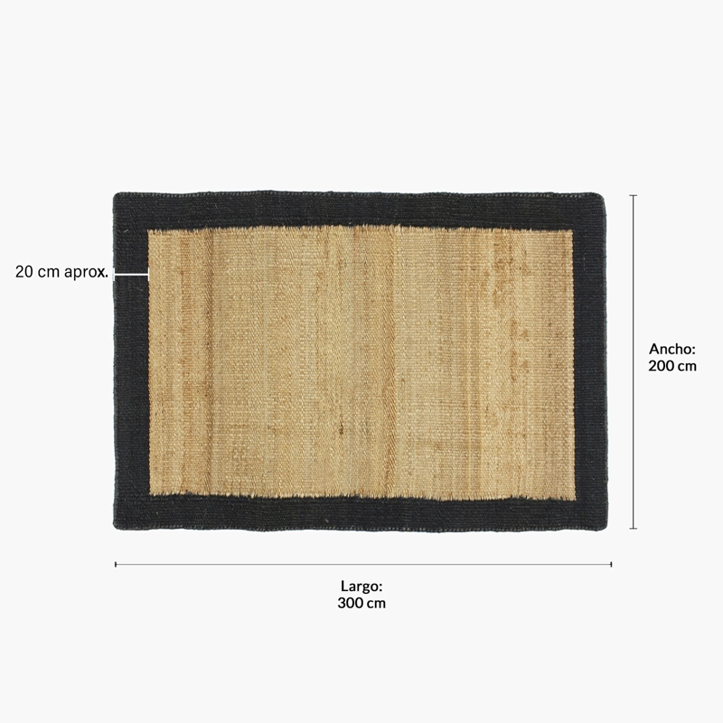 ALFOMBRA YUTE NUBIA 200X300 NEGRO FORM - 5