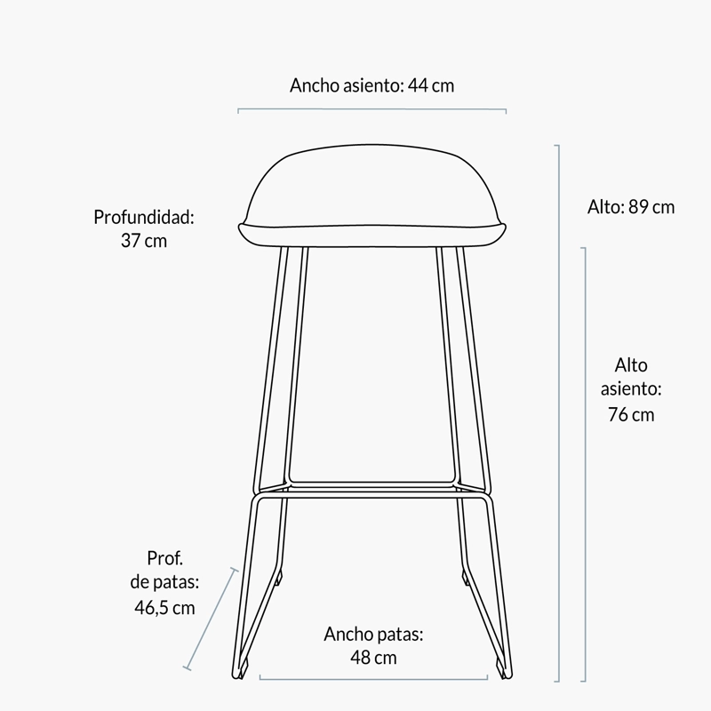 TABURETE FORM DESIGN KLEIN 1 CUERPO BLANCO PISO BAR - 5
