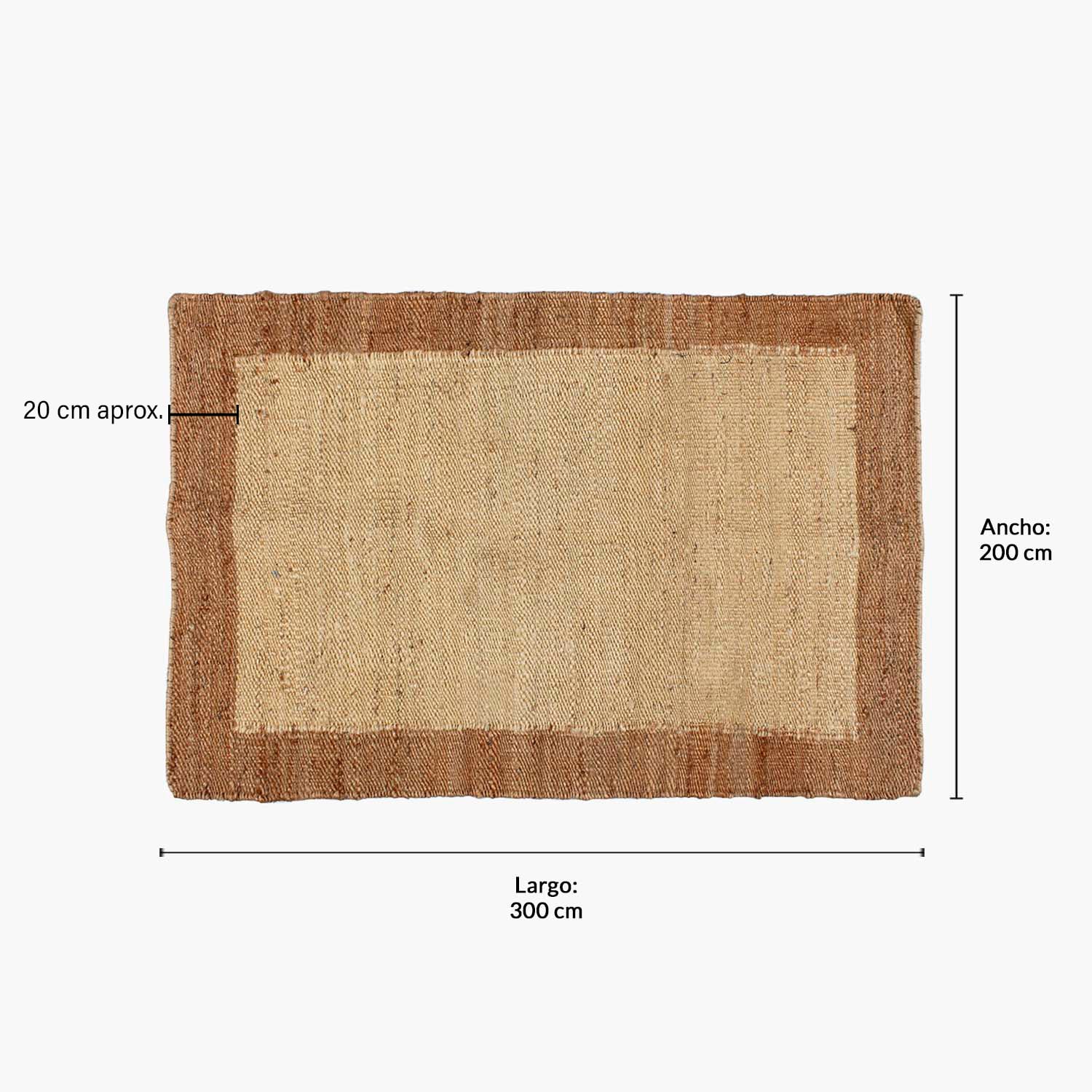 ALFOMBRA YUTE NUBIA 200X300 CRUDO FORM - 5