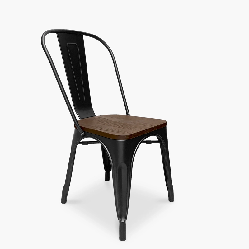 SILLA TOLIX ASIENTO MADERA NEGRO/CHOCOLATE FORM - 2