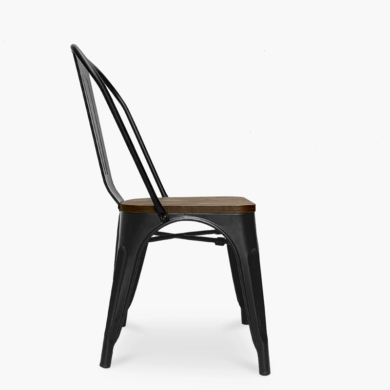 SILLA TOLIX ASIENTO MADERA NEGRO/CHOCOLATE FORM - 3
