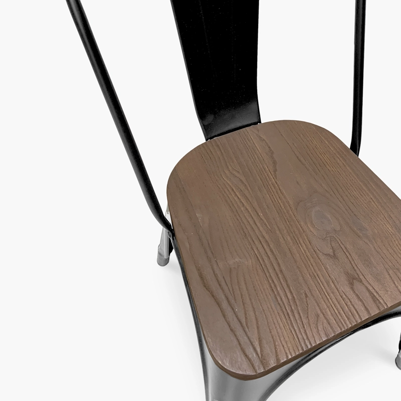 SILLA TOLIX ASIENTO MADERA NEGRO/CHOCOLATE FORM - 4