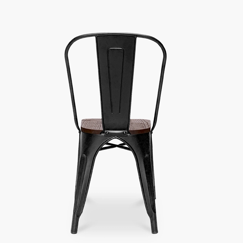 SILLA TOLIX ASIENTO MADERA NEGRO/CHOCOLATE FORM - 5