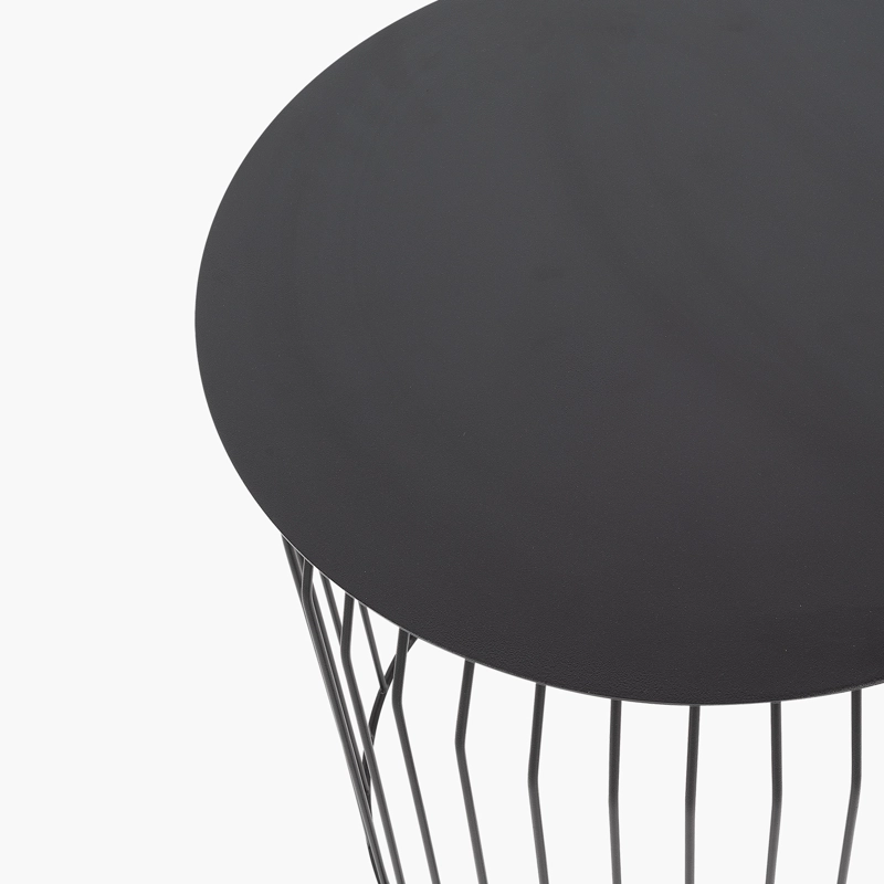 MESA LATERAL FORM DESIGN METÁLICA WIRE DIAM 48 NEGRO METAL - 4
