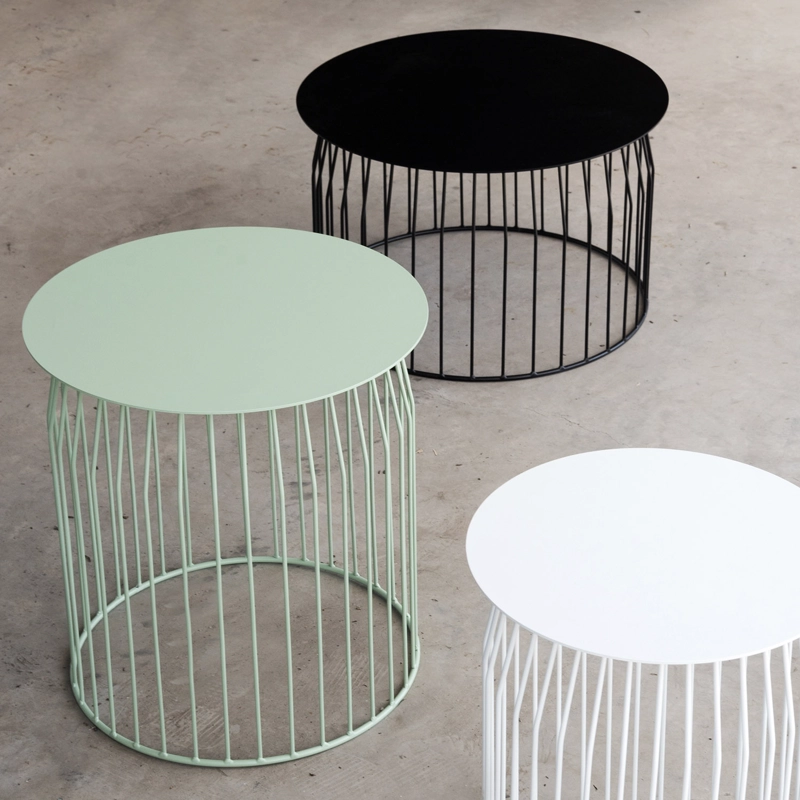 MESA LATERAL FORM DESIGN METÁLICA WIRE DIAM 48 NEGRO METAL - 7