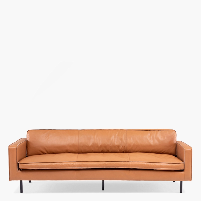 SOFA FORM DESIGN SINATRA 3 CUERPOS CUERO COGNAC - 1
