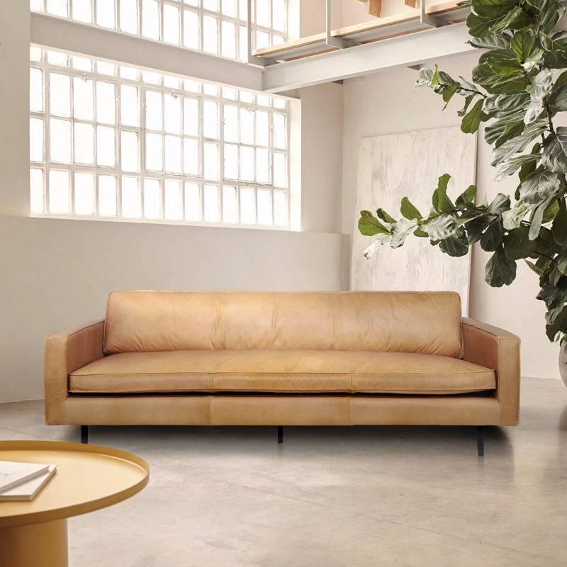 SOFA FORM DESIGN SINATRA 3 CUERPOS CUERO COGNAC - 2