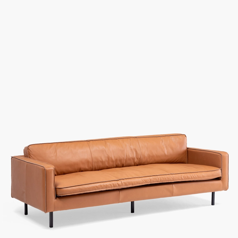 SOFA FORM DESIGN SINATRA 3 CUERPOS CUERO COGNAC - 3