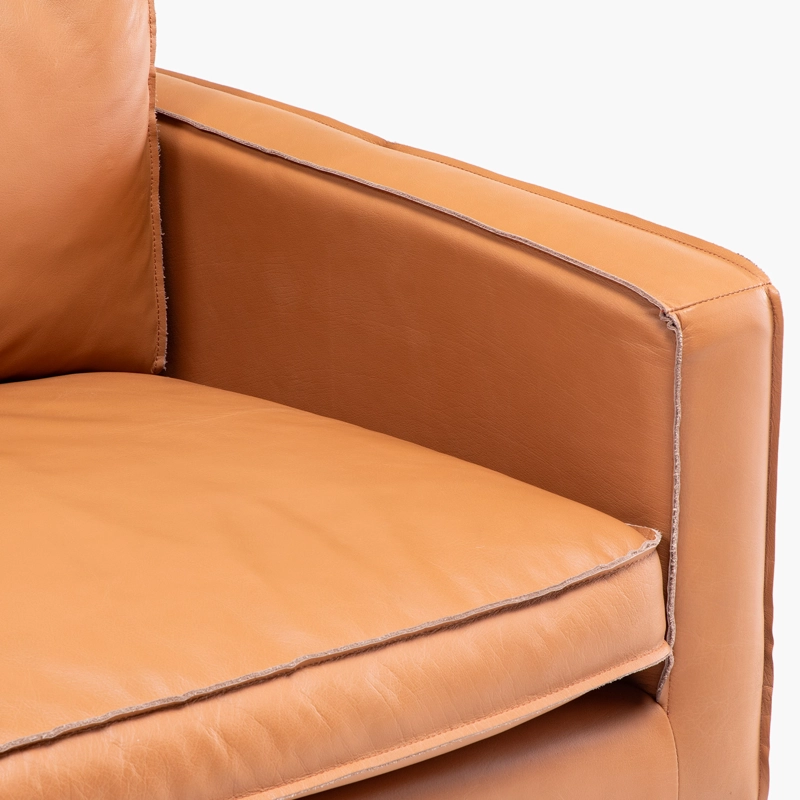 SOFA FORM DESIGN SINATRA 3 CUERPOS CUERO COGNAC - 4
