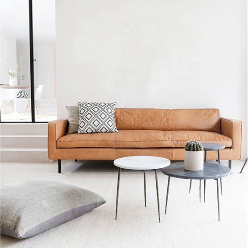 SOFA FORM DESIGN SINATRA 3 CUERPOS CUERO COGNAC - 9