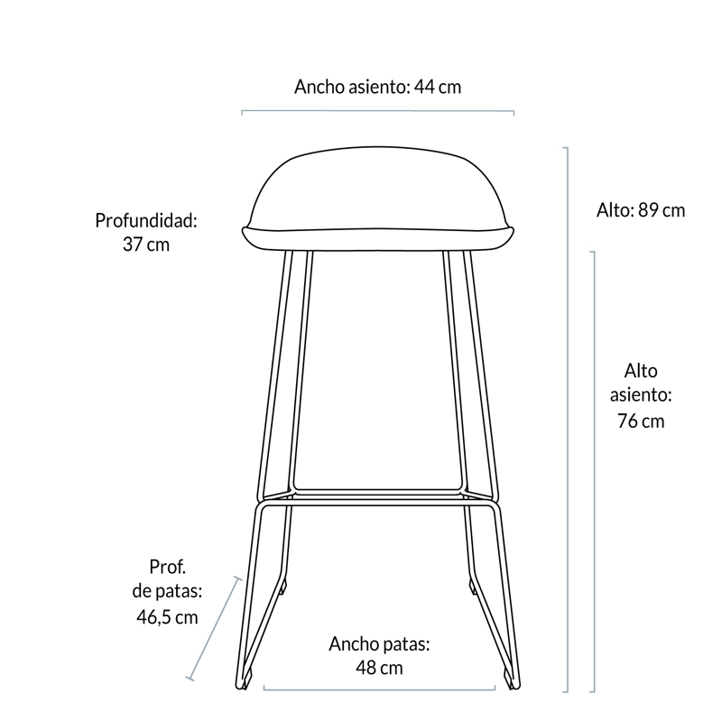 TABURETE FORM DESIGN KLEIN 1 CUERPO MENTA PISO BAR - 5