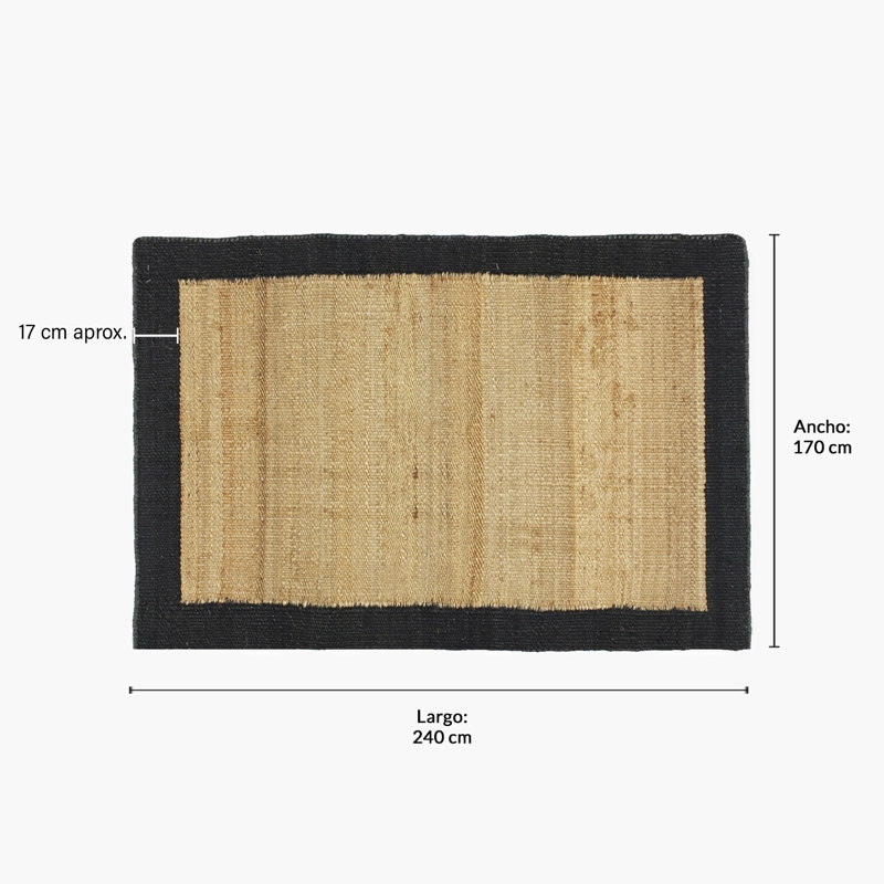 ALFOMBRA YUTE NUBIA 170X240 NEGRO FORM - 5