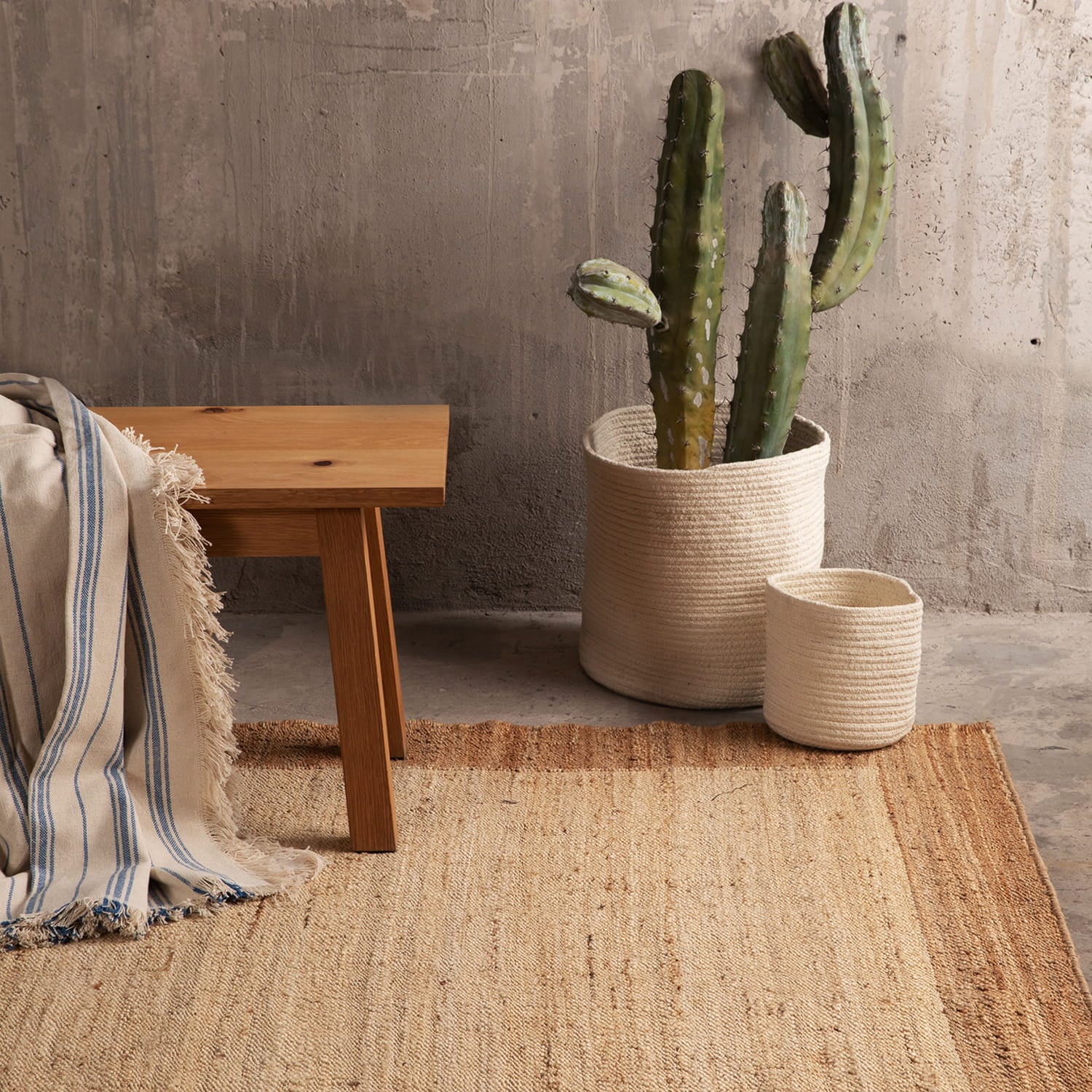 ALFOMBRA YUTE NUBIA 170X240 CRUDO FORM - 2