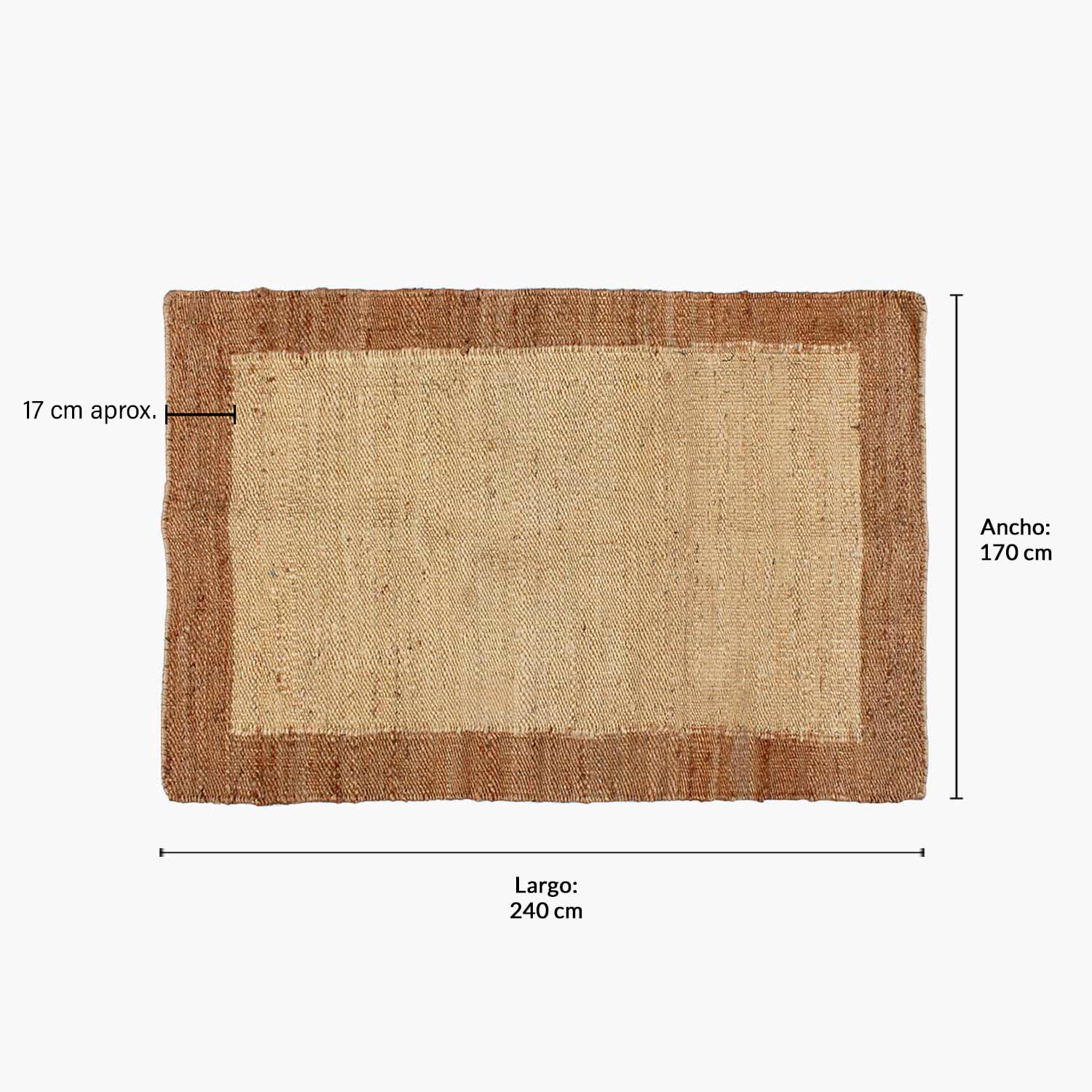 ALFOMBRA YUTE NUBIA 170X240 CRUDO FORM - 5
