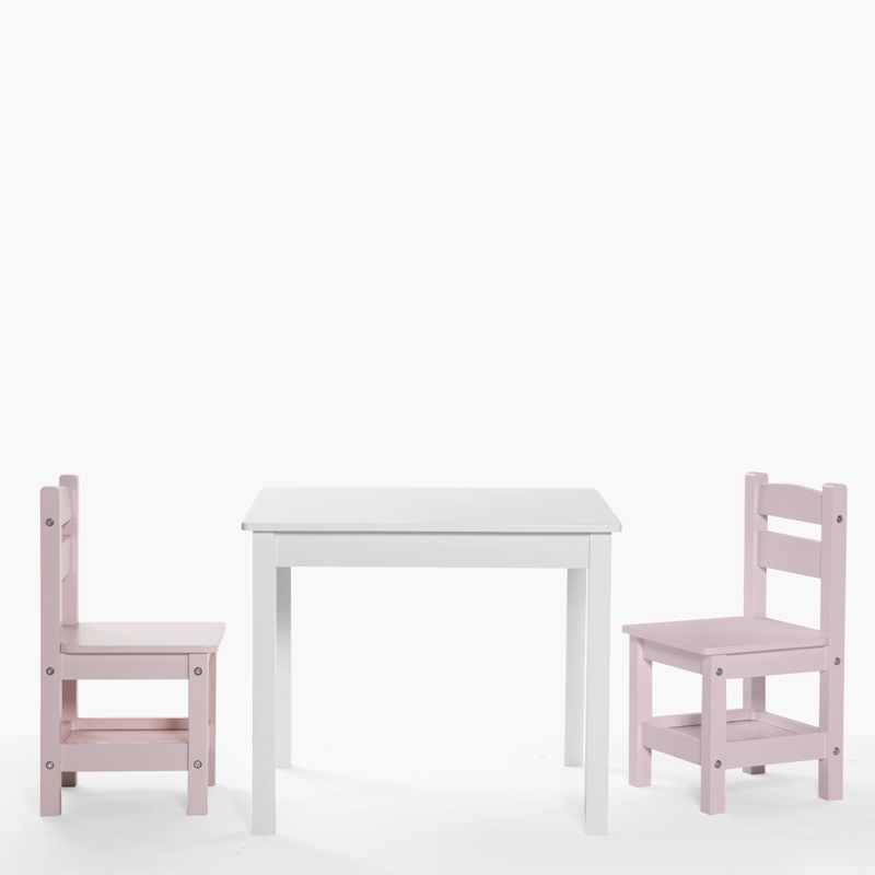PACK INFANTIL FORM DESIGN 1 MESA 2 SILLAS OLIVIA BLANCO/ ROSADO MADERA - 1