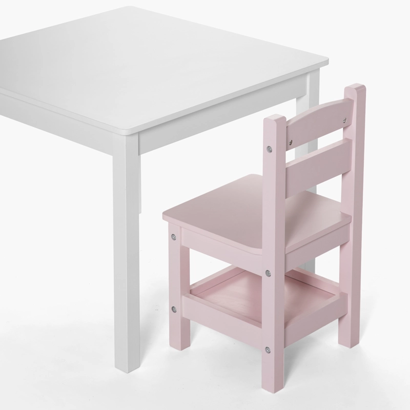 PACK INFANTIL FORM DESIGN 1 MESA 2 SILLAS OLIVIA BLANCO/ ROSADO MADERA - 3