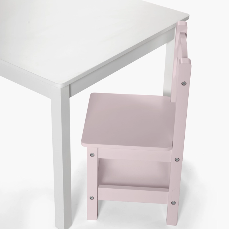 PACK INFANTIL FORM DESIGN 1 MESA 2 SILLAS OLIVIA BLANCO/ ROSADO MADERA - 4