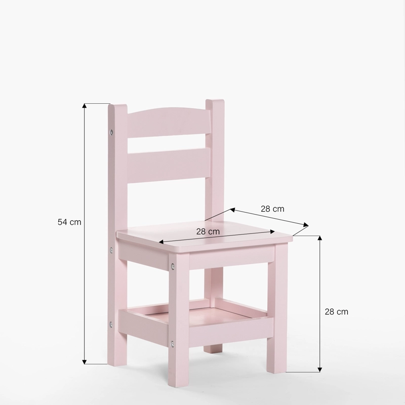 PACK INFANTIL FORM DESIGN 1 MESA 2 SILLAS OLIVIA BLANCO/ ROSADO MADERA - 8