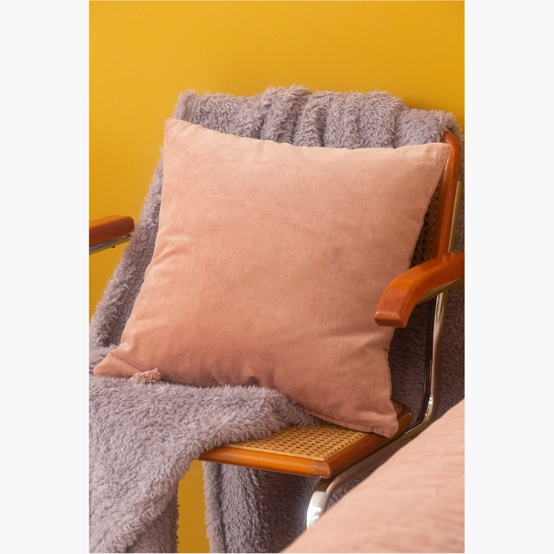 FUNDA COJIN VELUR 60X60 ROSA ENVEJECIDO CALMA HOUSE - 2