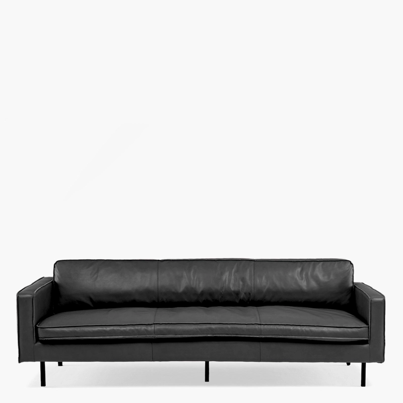SOFA FORM DESIGN SINATRA 3 CUERPOS CUERO NEGRO - 1
