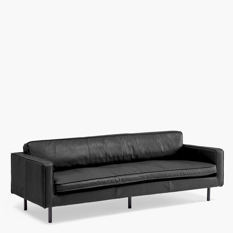 SOFA FORM DESIGN SINATRA 3 CUERPOS CUERO NEGRO - 2