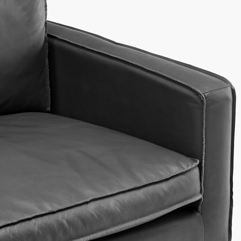 SOFA FORM DESIGN SINATRA 3 CUERPOS CUERO NEGRO - 3